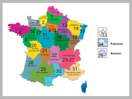 Carte de France réseau COMETE